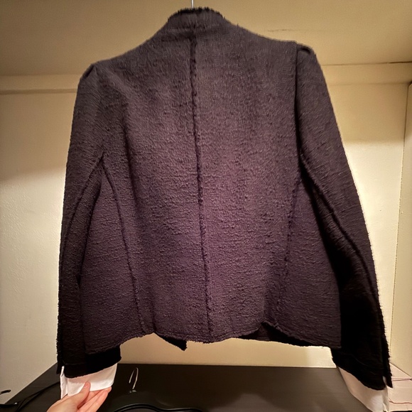 Rare Zara Black Textured Double-Breasted Blazer, with Diamanté Buttons - Sz XL - Picture 4 of 8